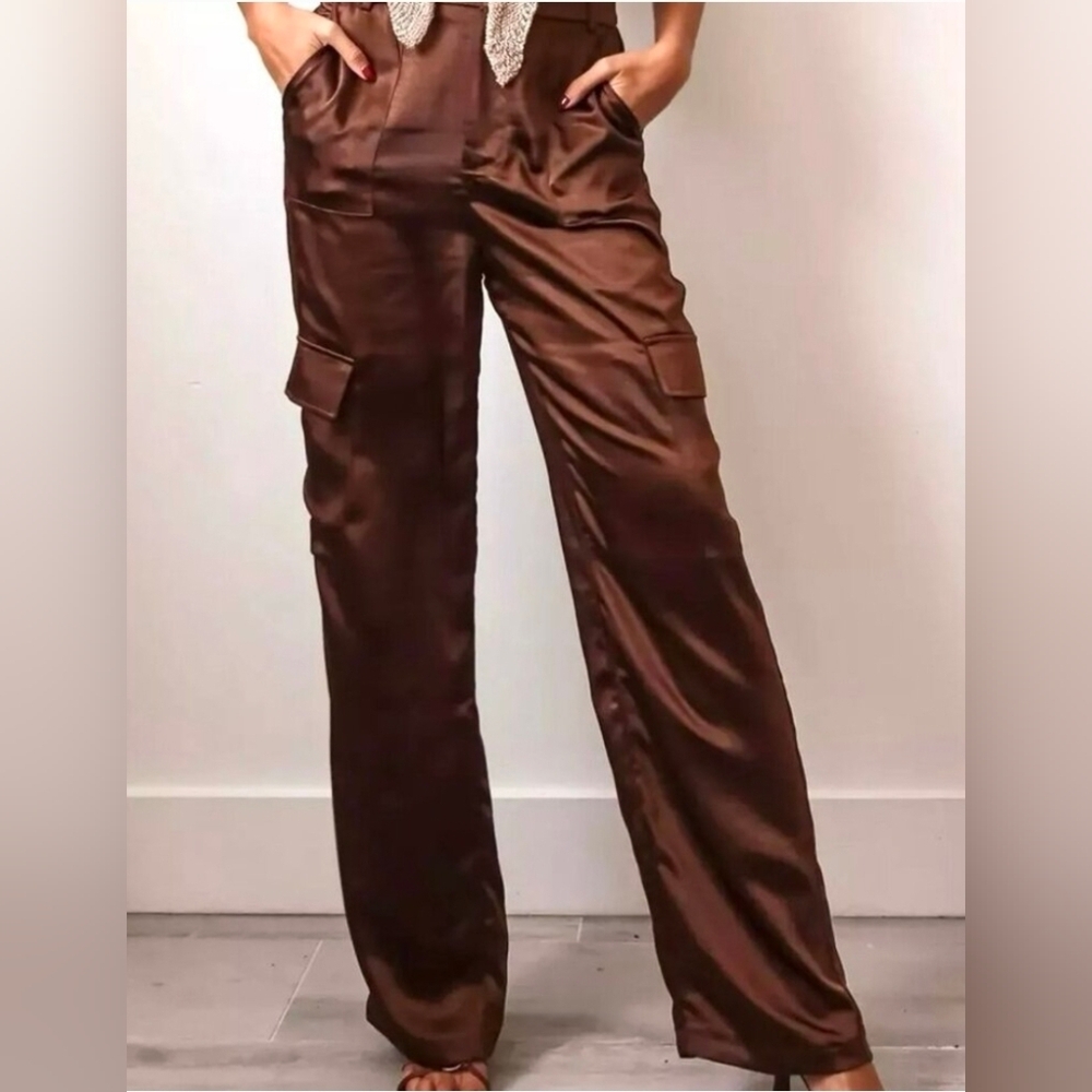 House Of Harlow 1960 Satin Cargo Pants Size 2